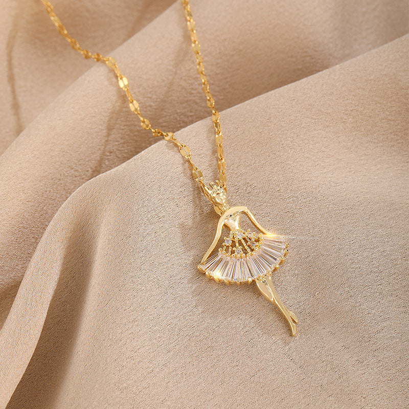 Necklace with a pendant - a ballerina