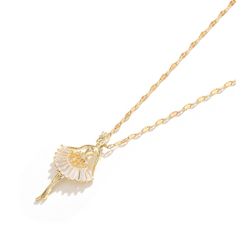 Necklace with a pendant - a ballerina