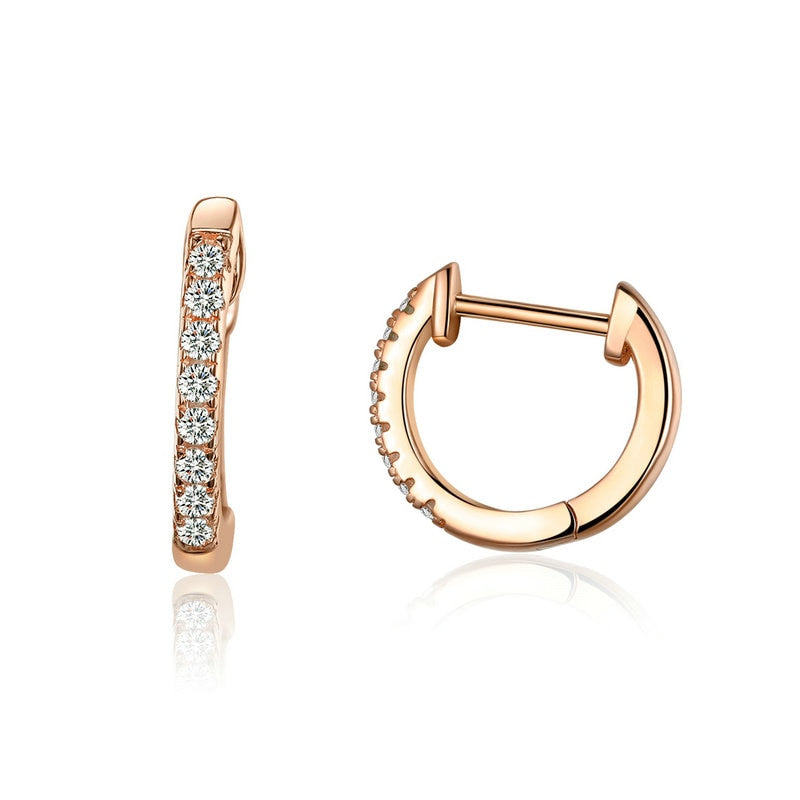 Round earrings with zircons