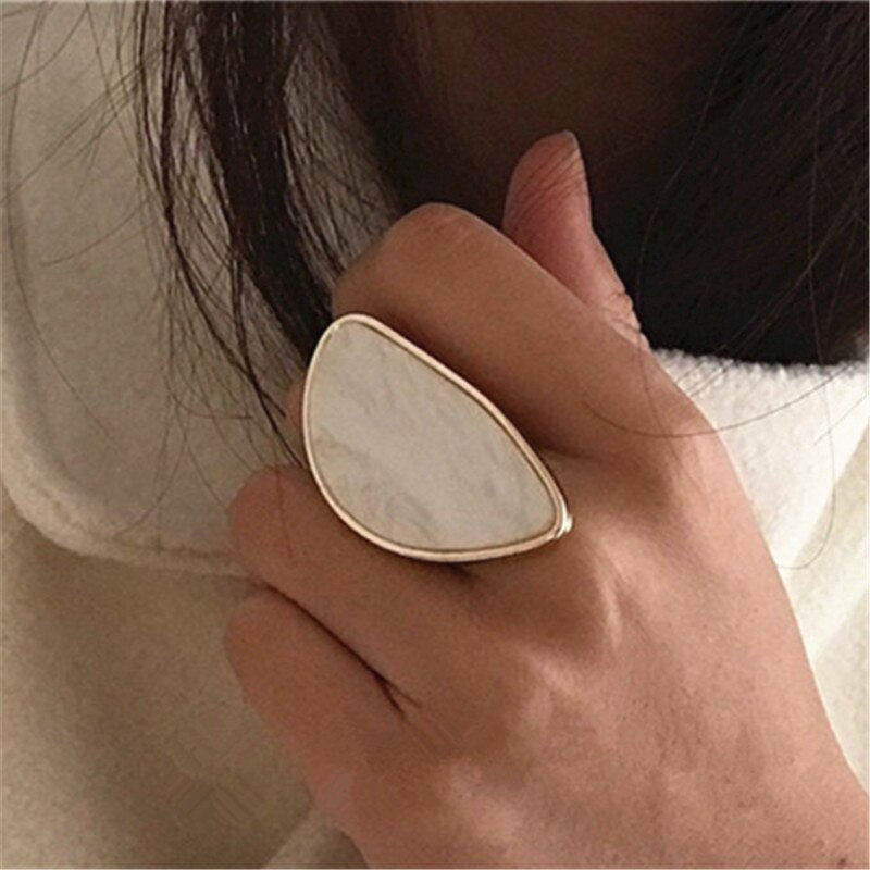 Oval ring with stone
