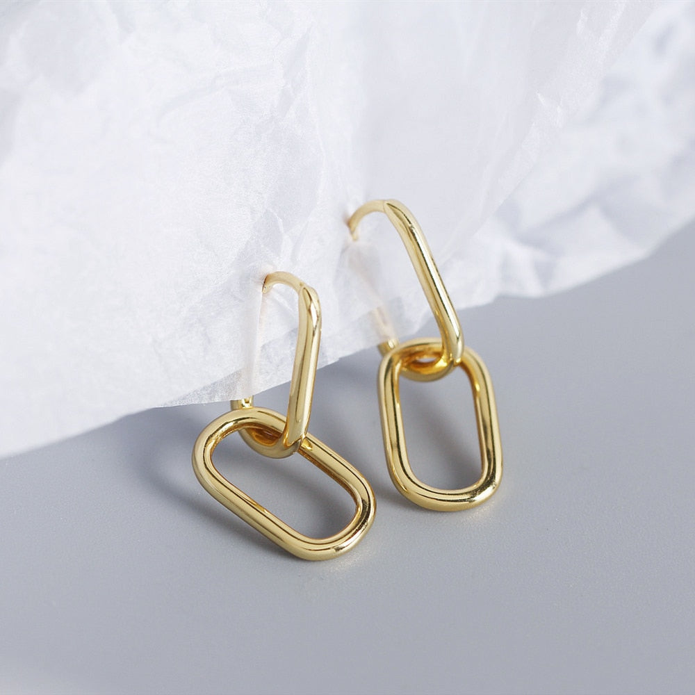Silver geometric earrings