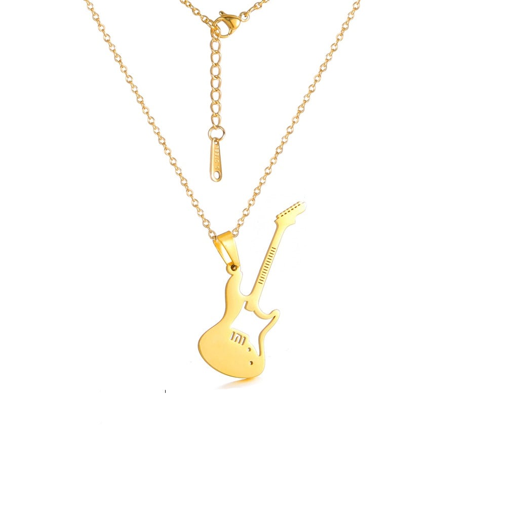 Necklace with guitar-shaped pendant