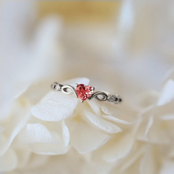 Heart-shaped zirconia ring