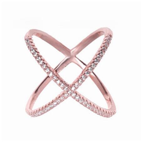 Double ring with zircons