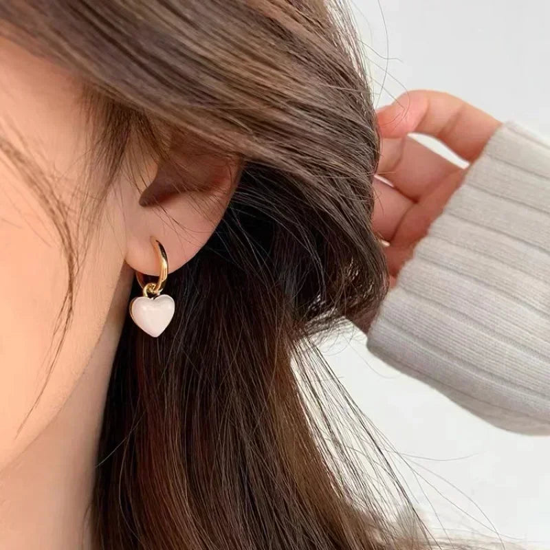 Hanging heart earrings