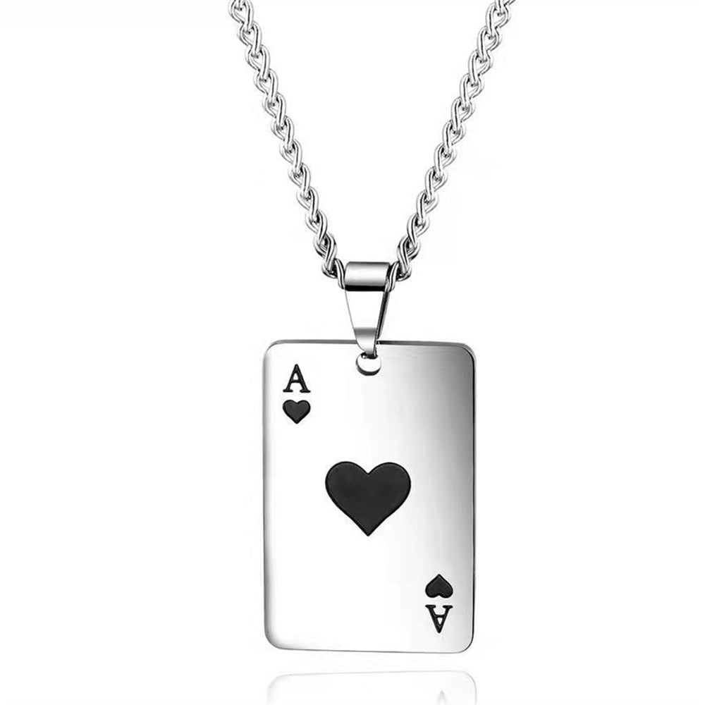 Ace card motif necklace