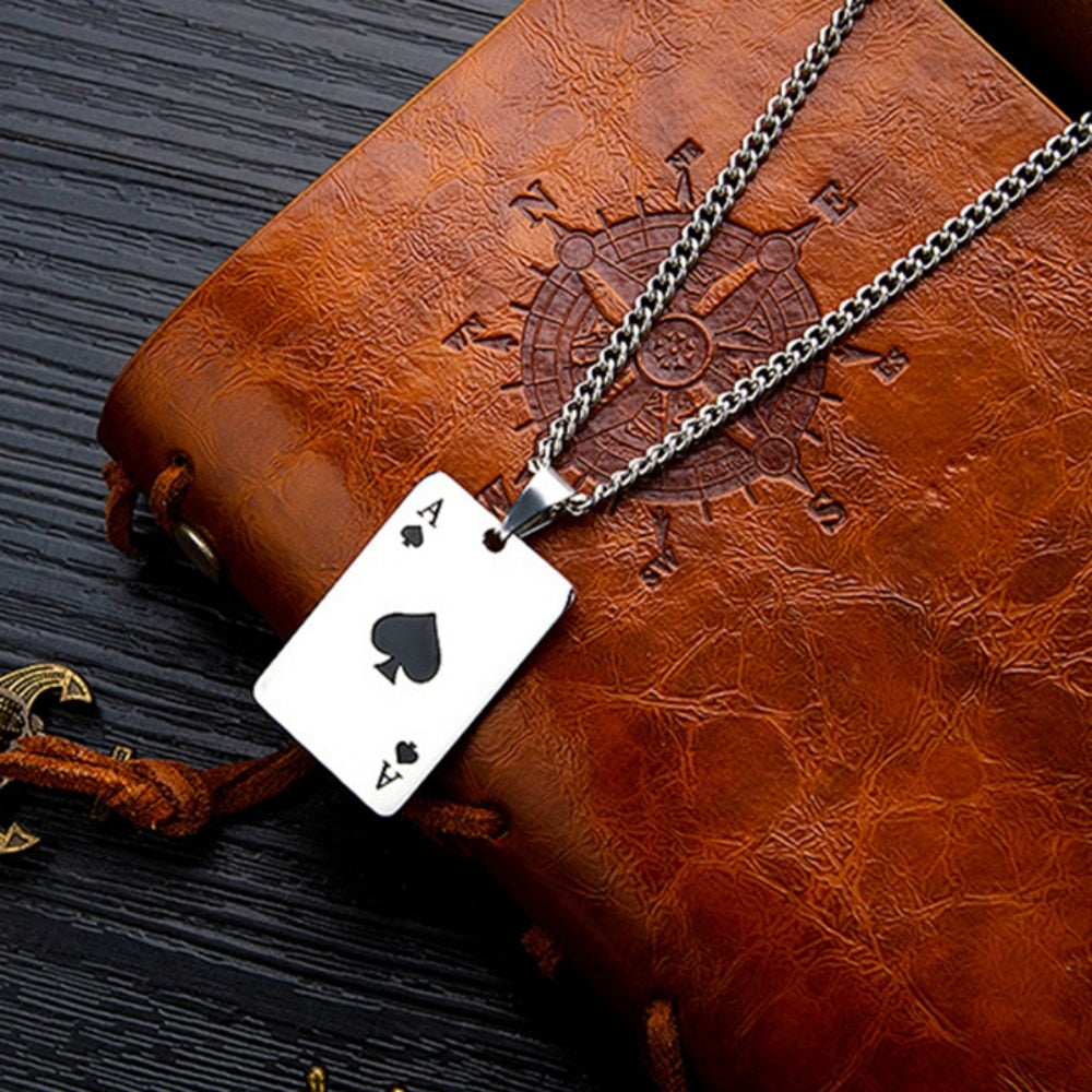 Ace card motif necklace