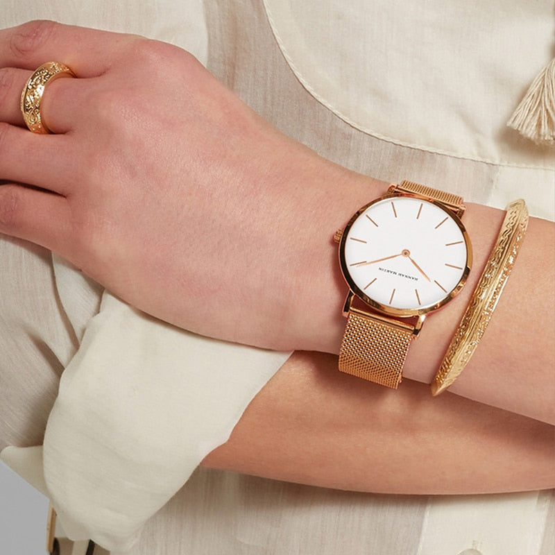 Women's watch with an open bracelet