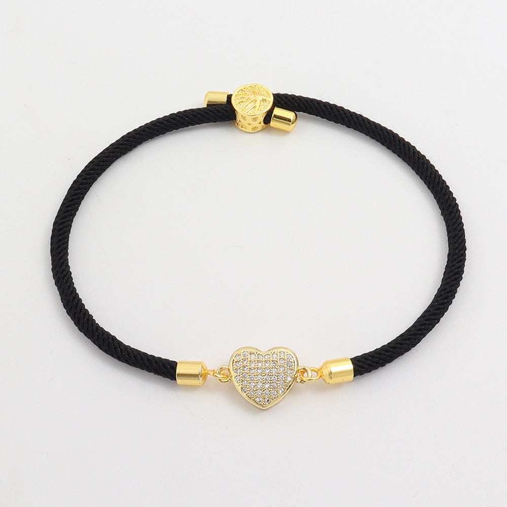 Bracelet with a string with a heart