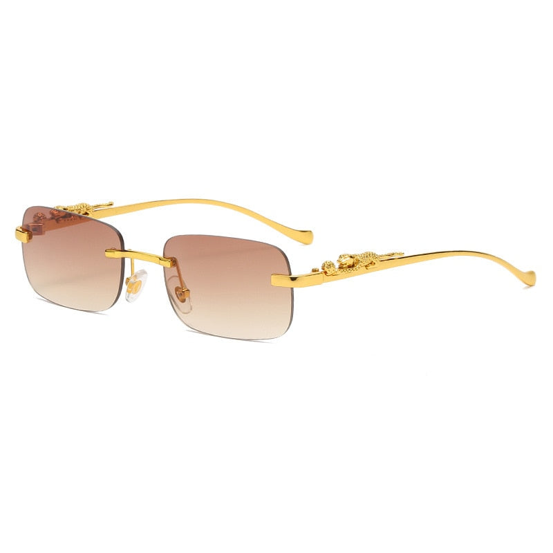 Rectangular frameless sunglasses