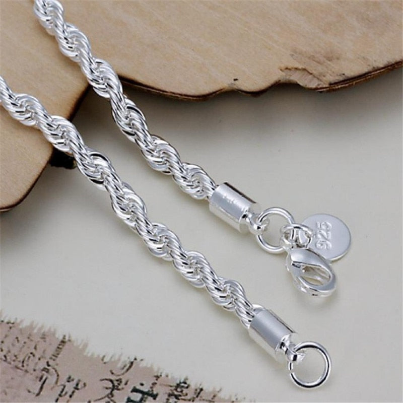 Silver bracelet with weave