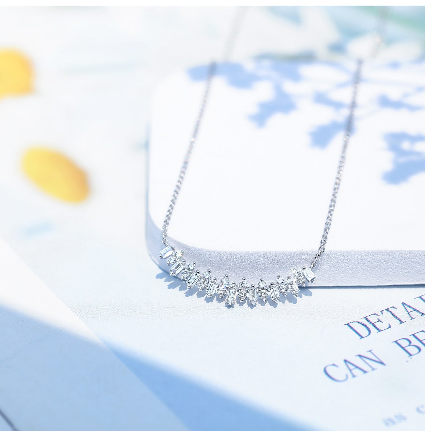 Silver necklace with zircons