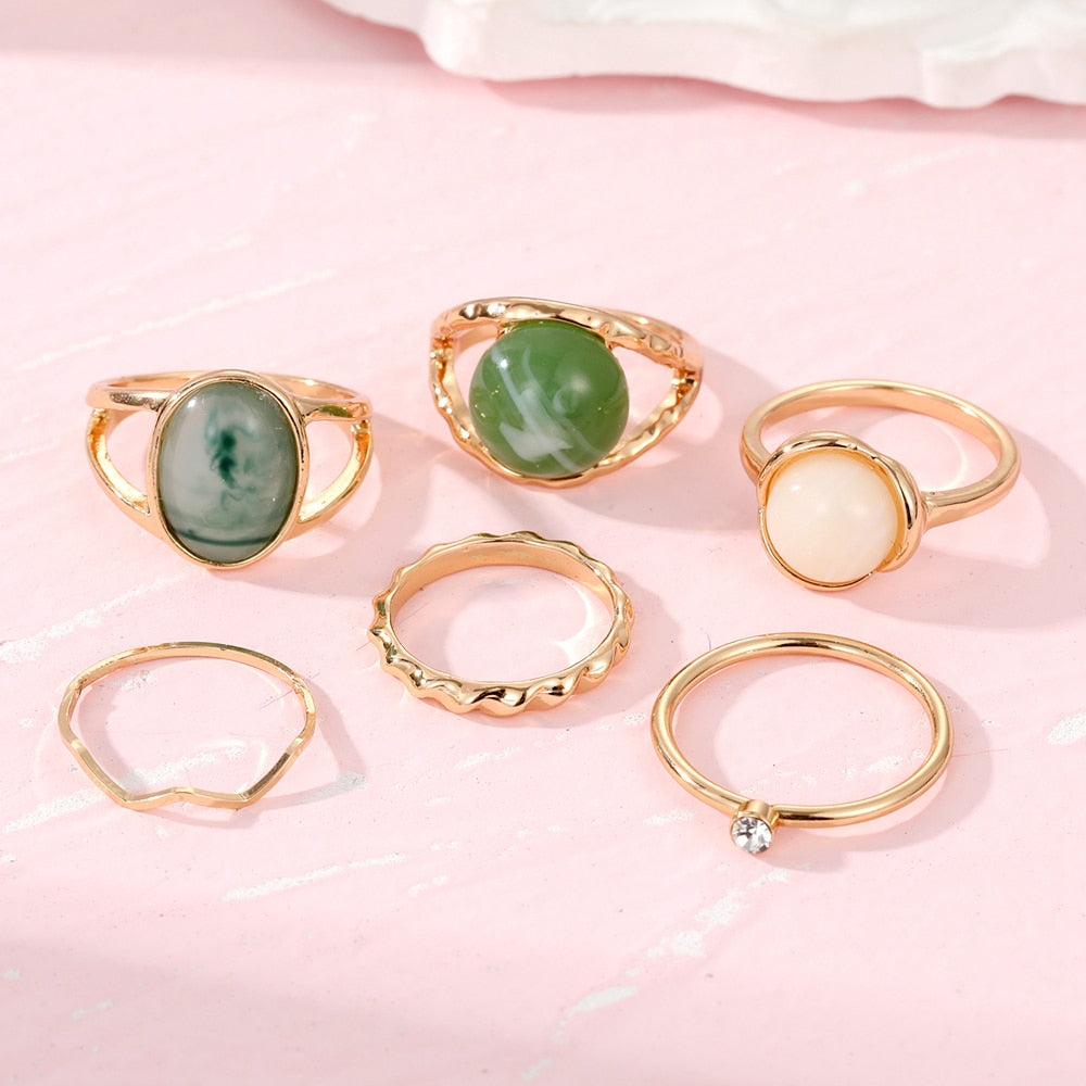 A set of rings with stones
