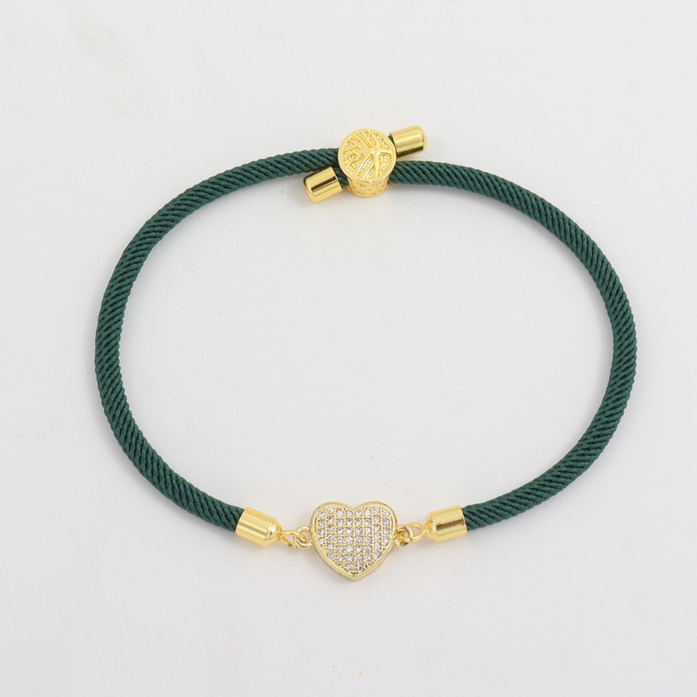 Bracelet with a string with a heart