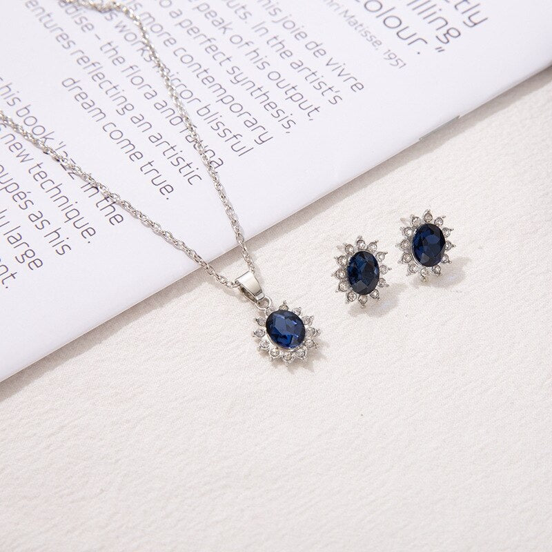 A set of jewelry with cubic zirconias
