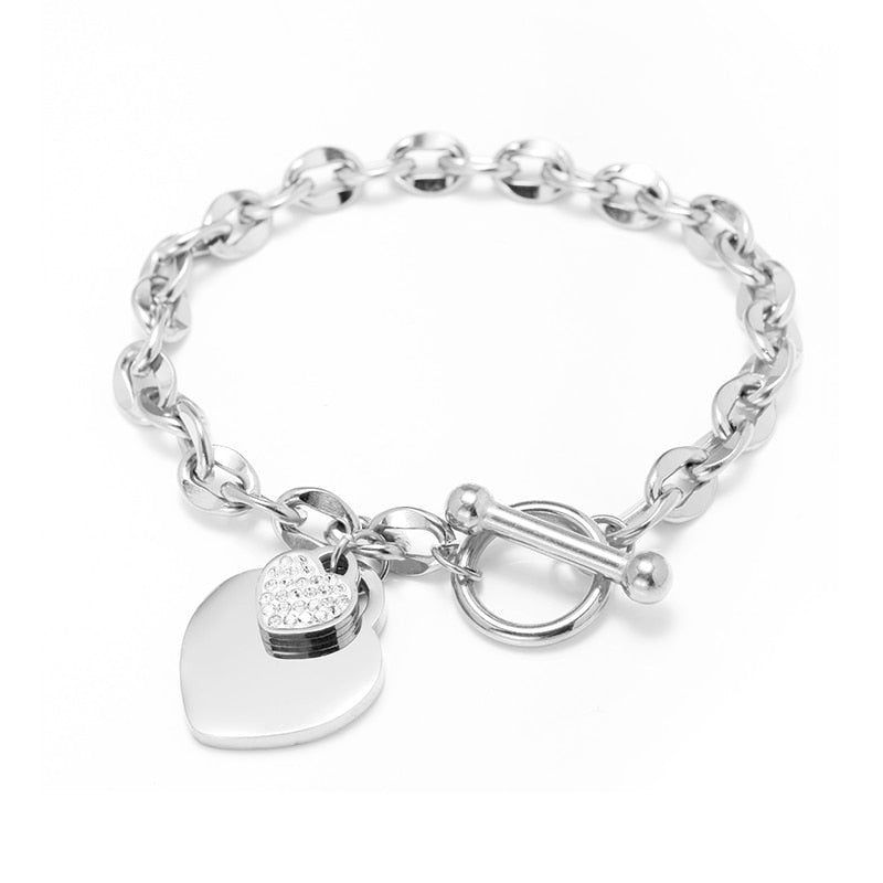 Bracelet with a heart-shaped pendant