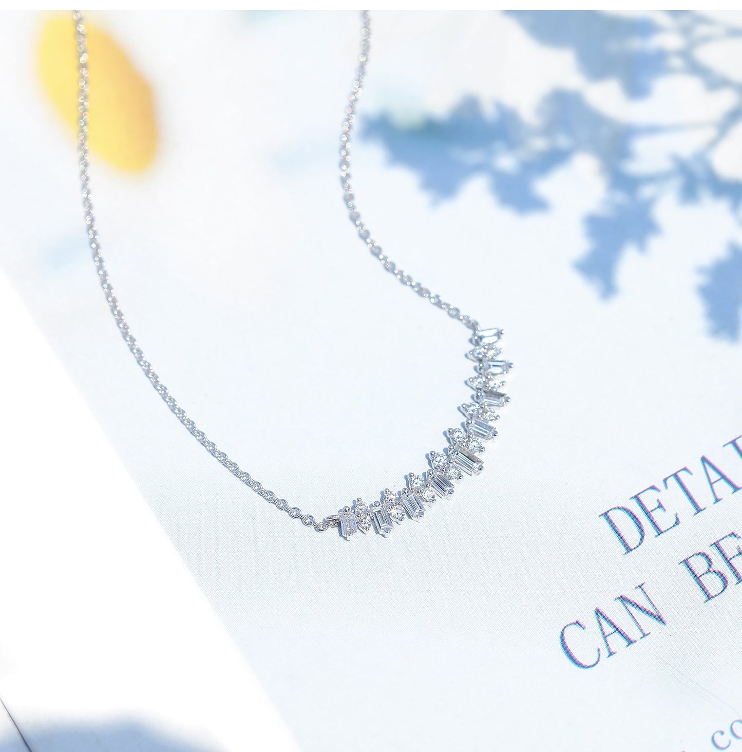Silver necklace with zircons