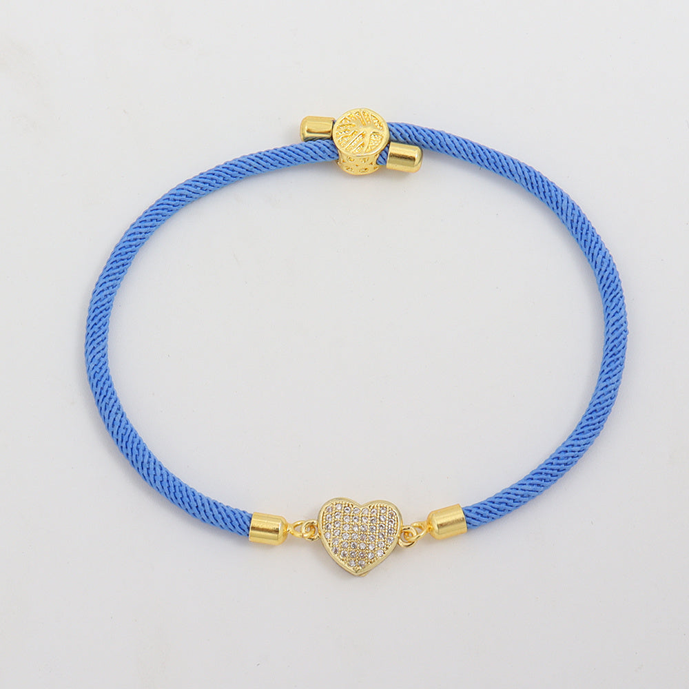 Bracelet with a string with a heart
