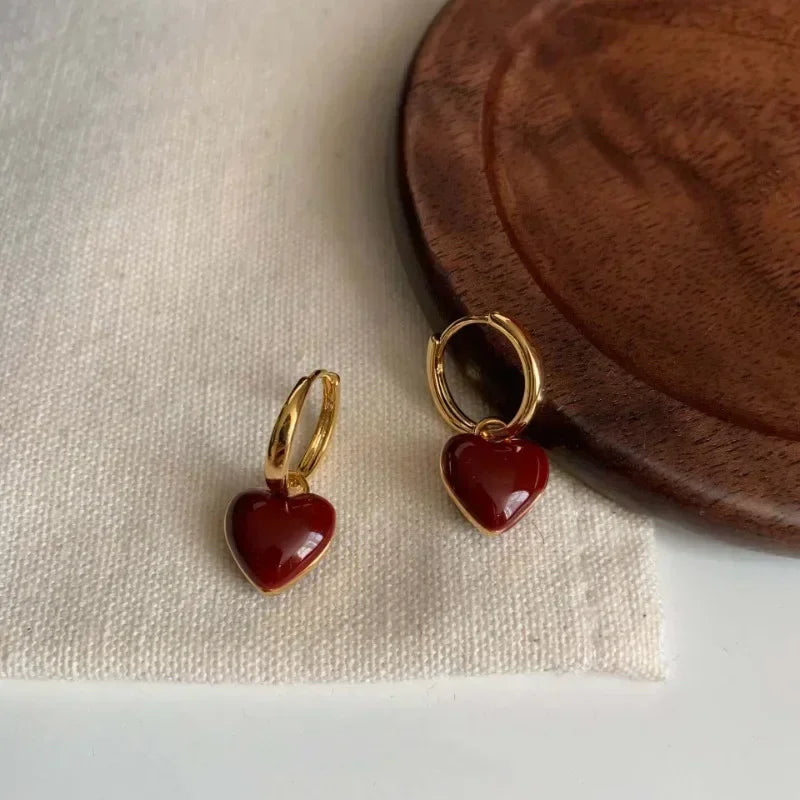 Hanging heart earrings