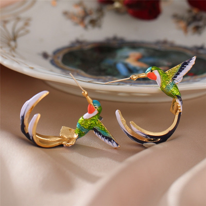 Earrings - hummingbirds