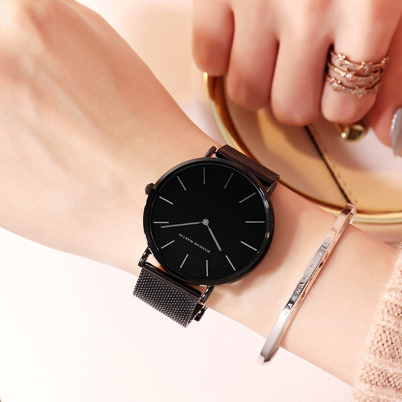 Women's watch with an open bracelet