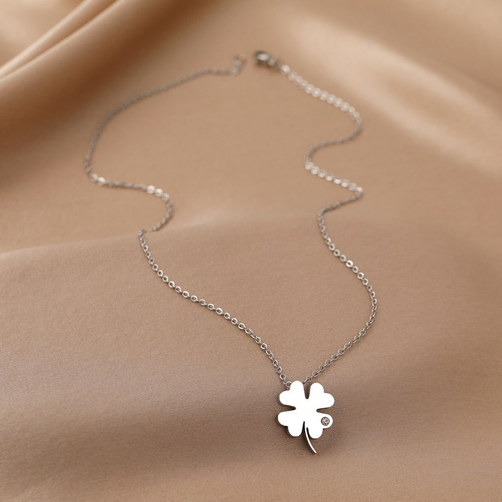 Necklace with four-leaf clover