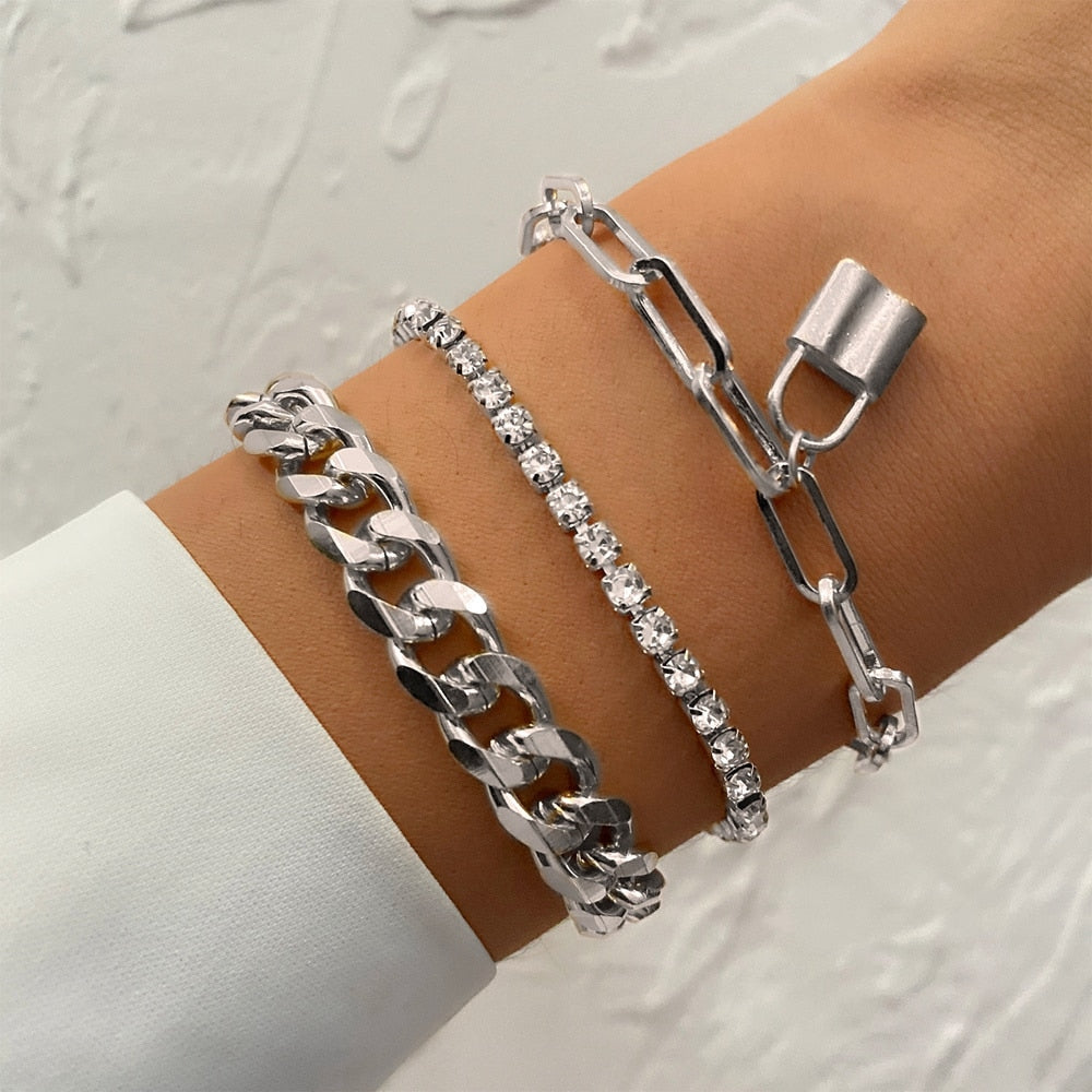 Set of bracelets with pendant - padlock