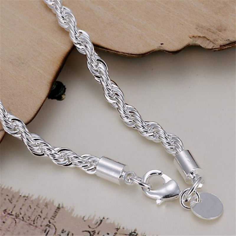 Silver bracelet with weave