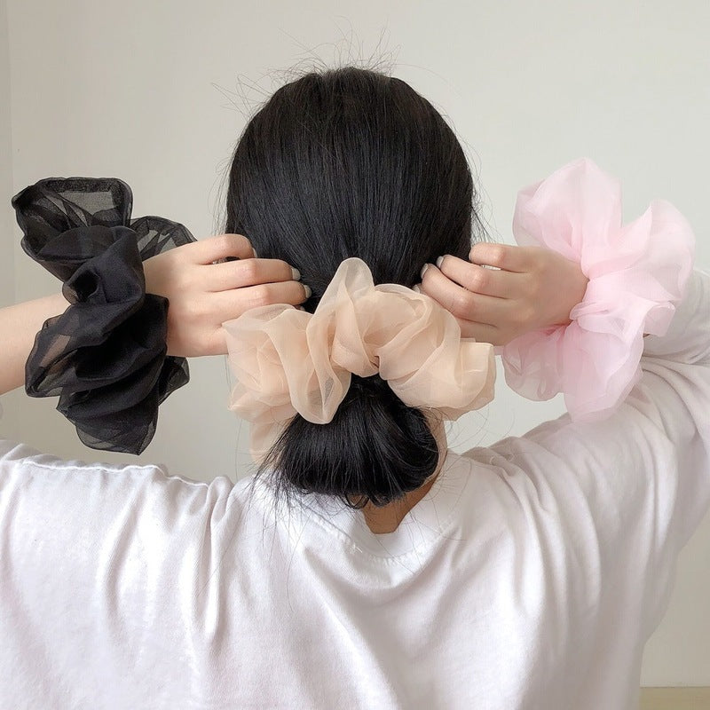 Large mesh scrunchie hair elastic