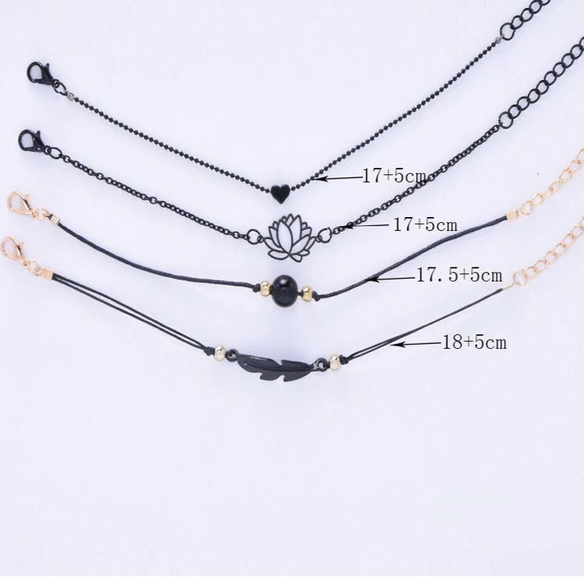 Set of black bracelets
