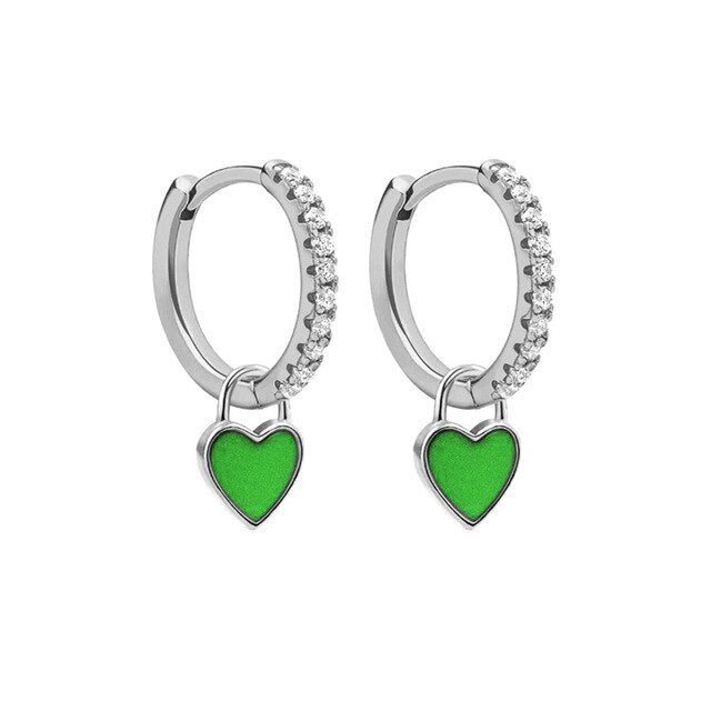 Silver earrings with hearts