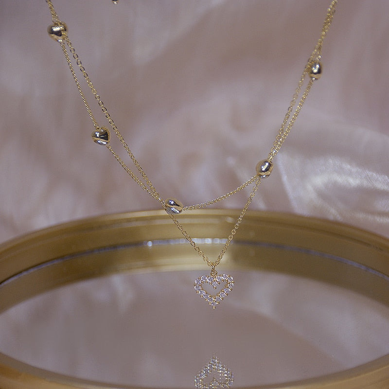 Double necklace - hearts