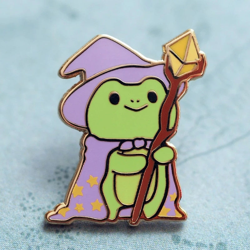 Wizard frog pin