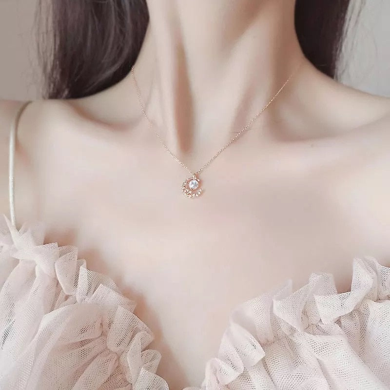 Necklace with a moon