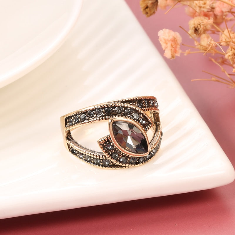 Ring with a black stone