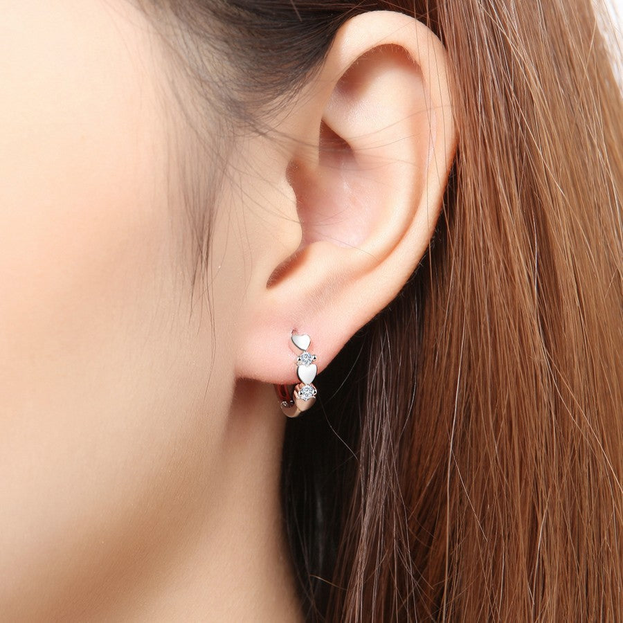Silver earrings - hearts