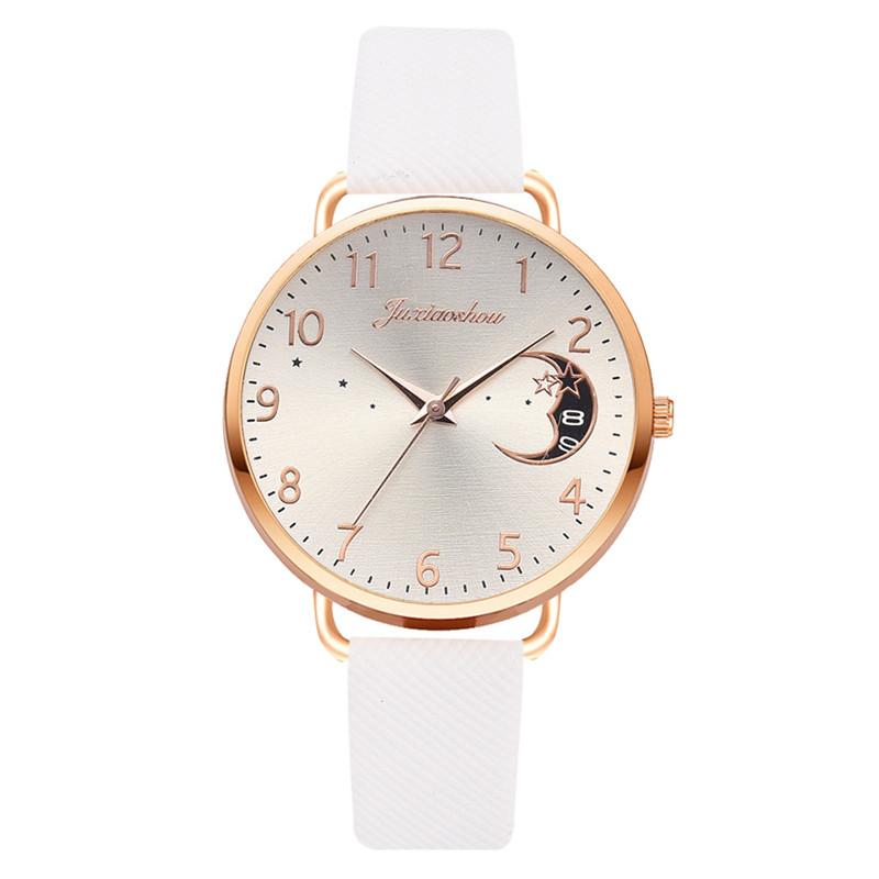 Women's quartz watch with a moon motif