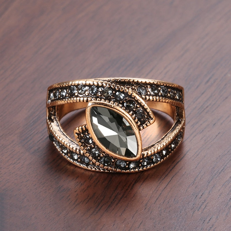 Ring with a black stone