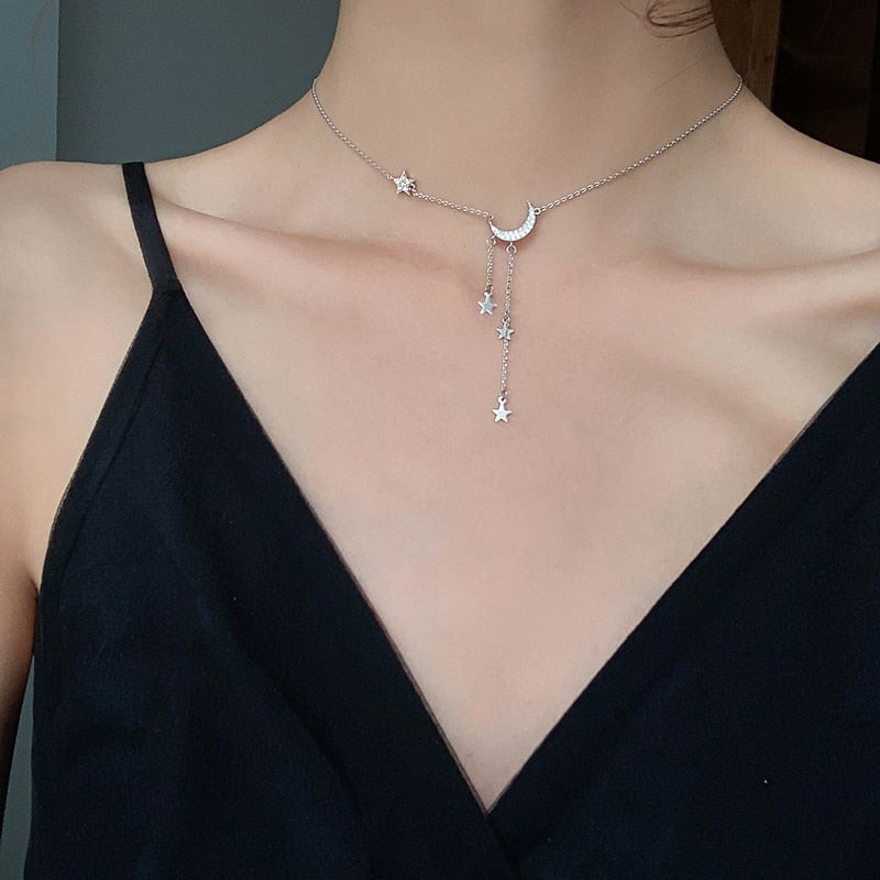 Necklace - moon and stars