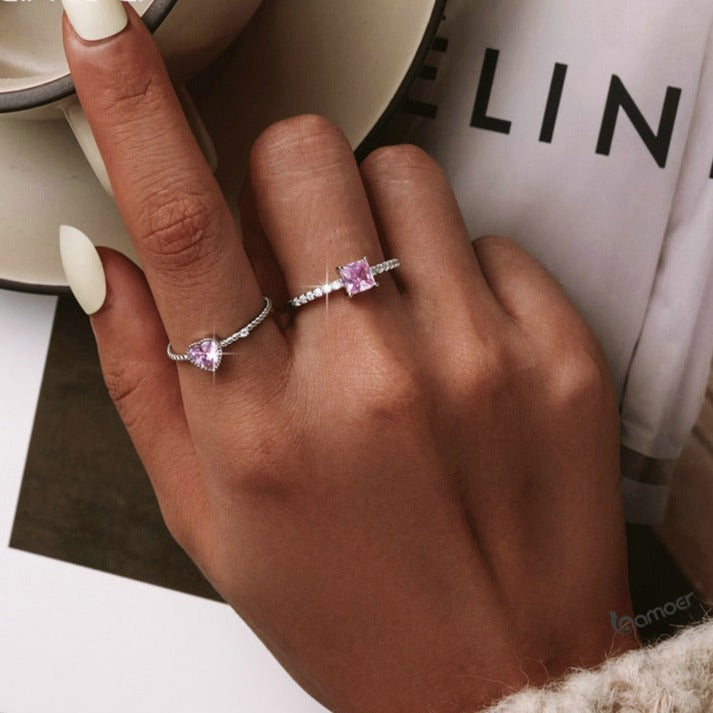 Ring with a pink stone