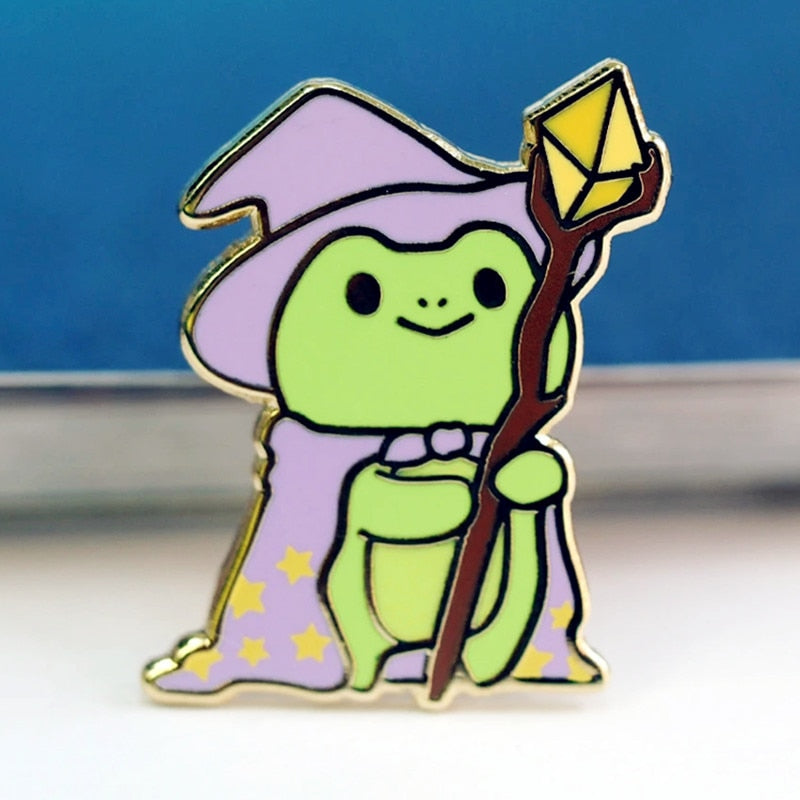 Wizard frog pin