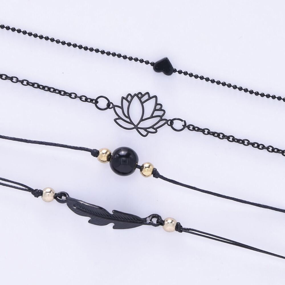 Set of black bracelets