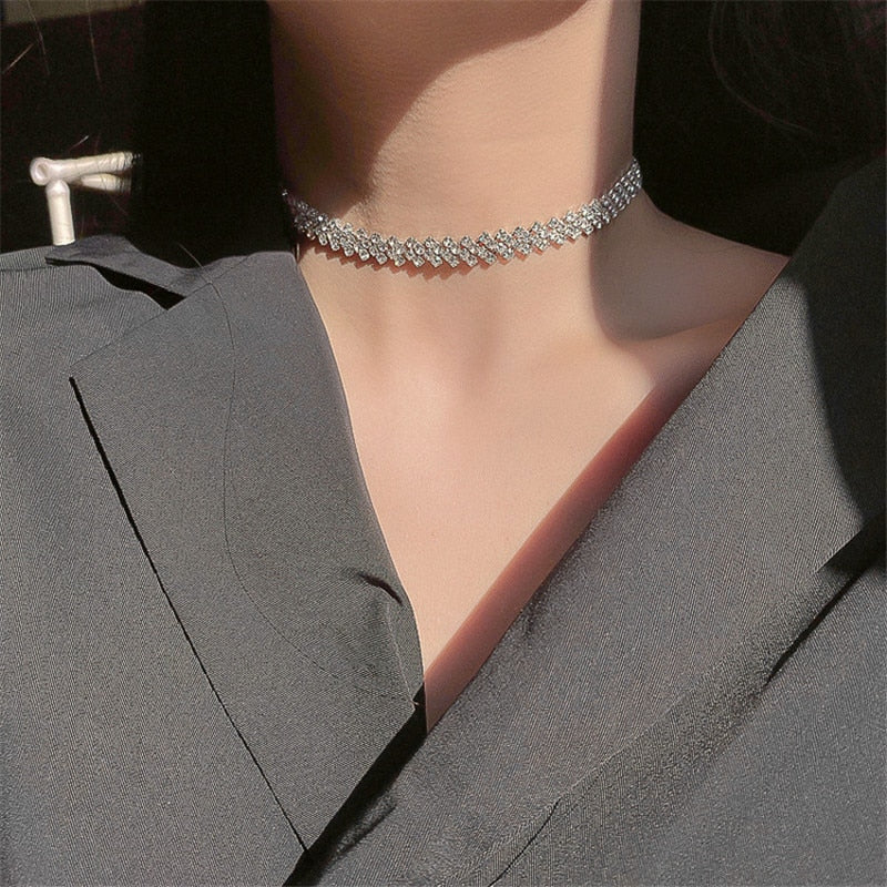 Cubic zirconia choker necklace