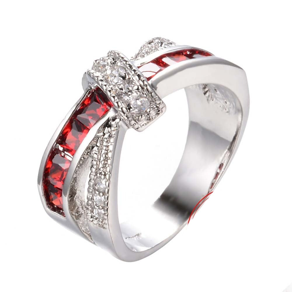 Silver ring with cubic zirconia