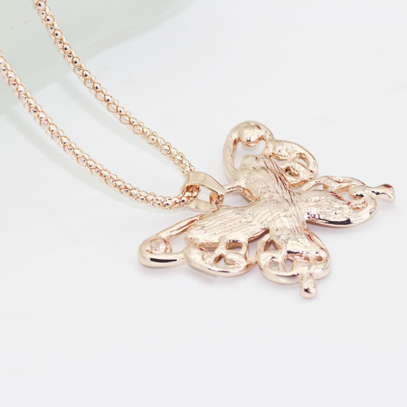 Necklace with zircons - butterfly