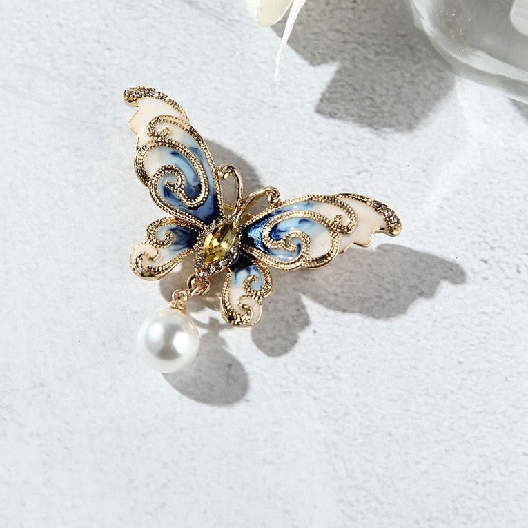 Marble butterfly brooch