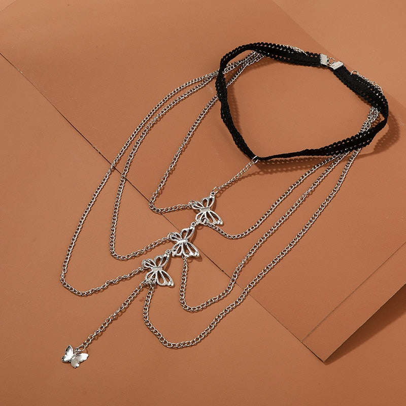 Butterfly motif anklet