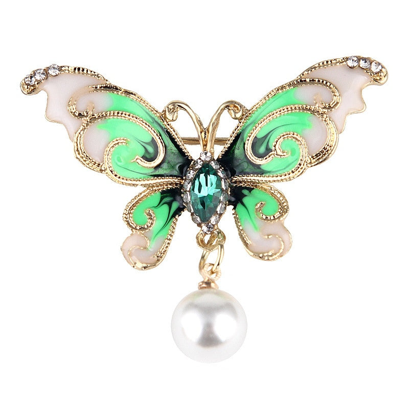 Marble butterfly brooch