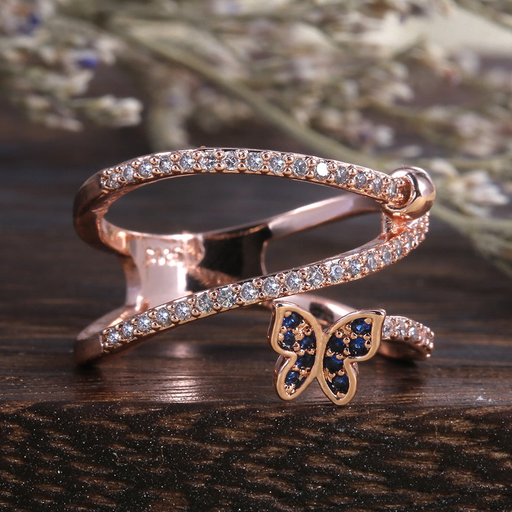 Butterfly motif ring