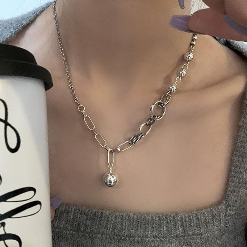 Silver necklace with a pendant